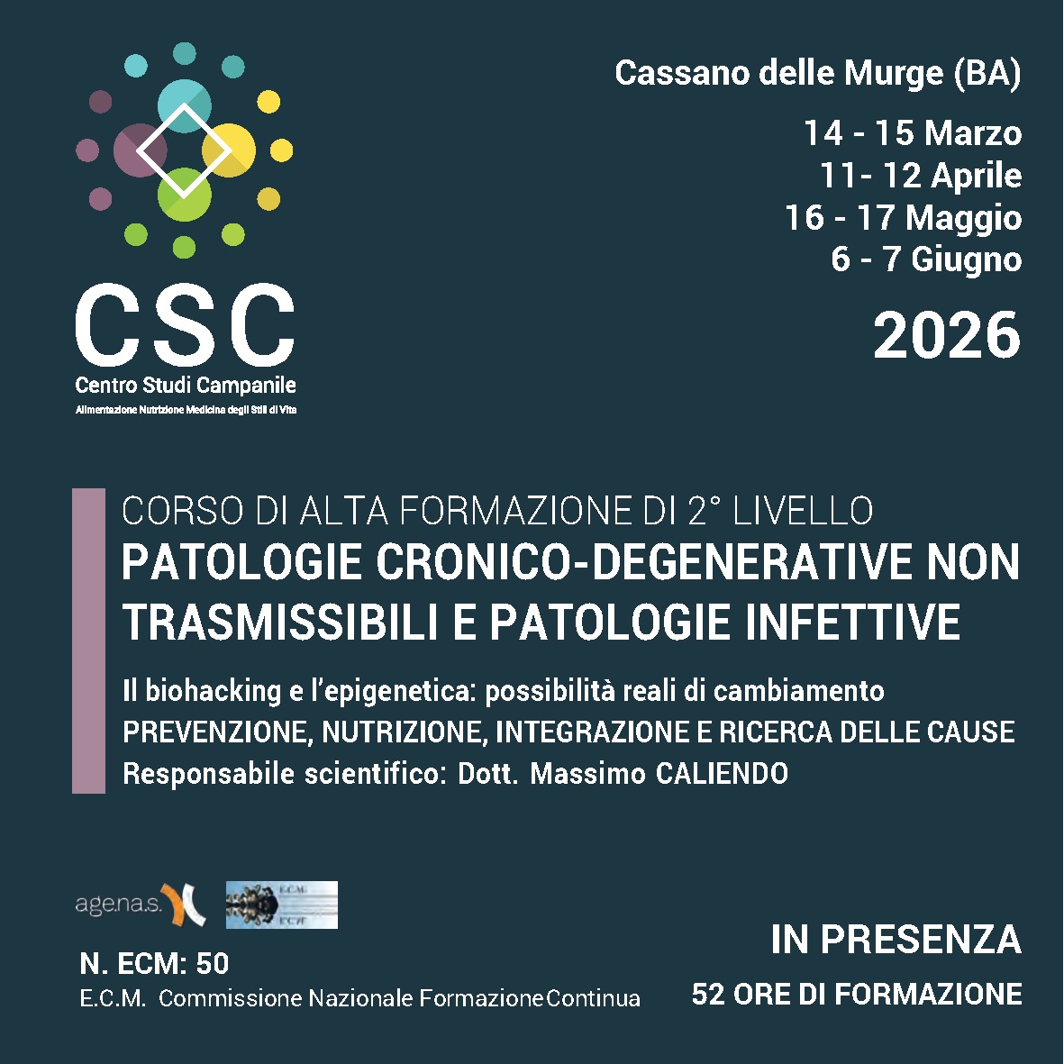 Locandina Patologie cronico-degenerative non trasmissibili e patologie infettive